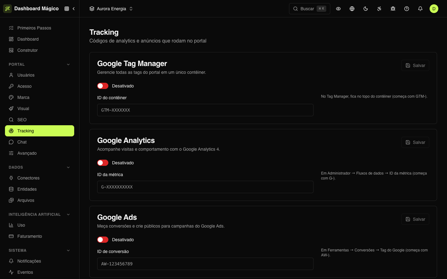 Portal tracking tools